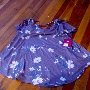 Floral, purple top
